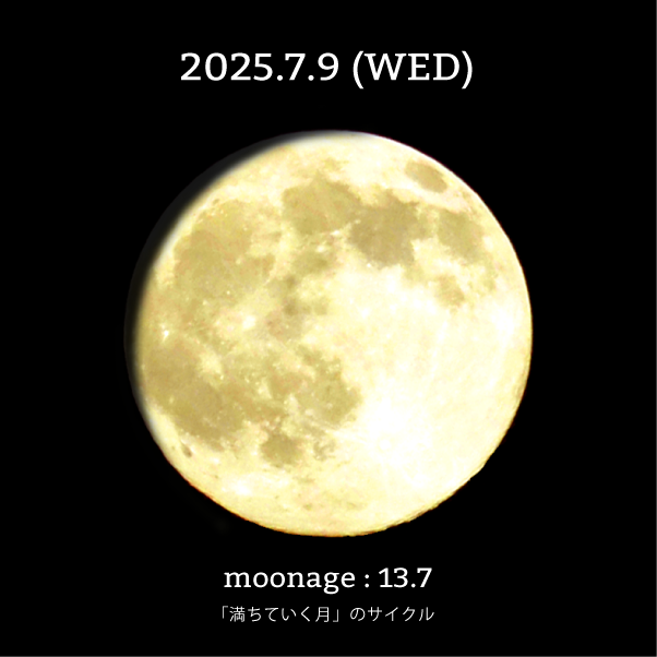 月齢13.7-2025年7月9日の月