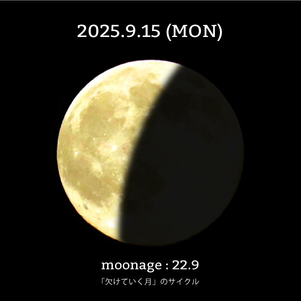 月齢22.9-2025年9月15日の月