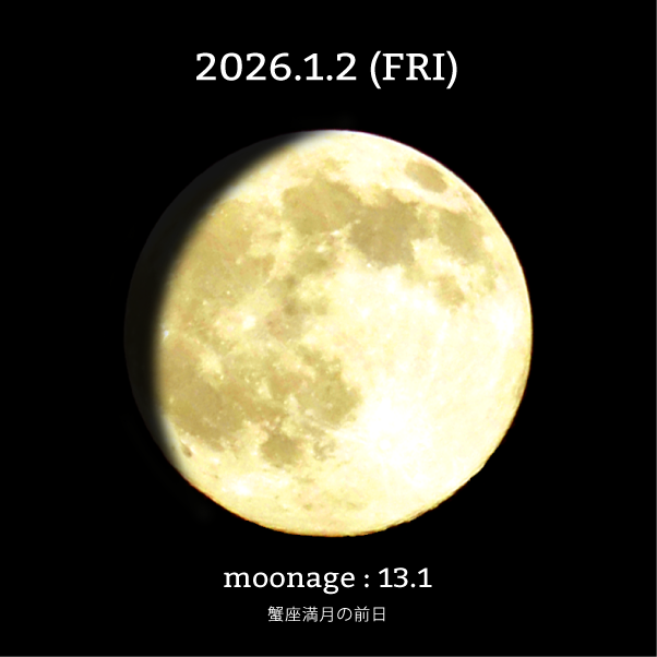 蟹座満月の前日-2026年1月2日の月