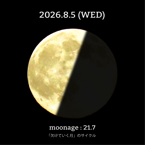 月齢21.7-2026年8月5日の月
