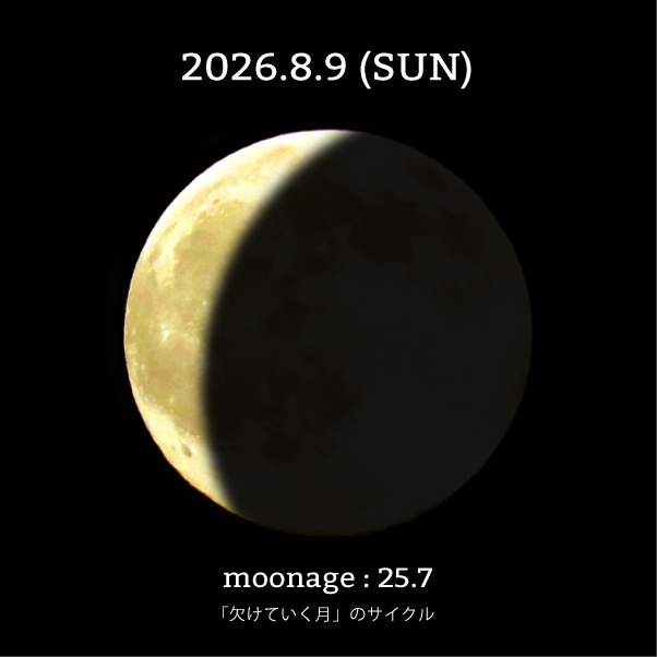 月齢25.7-2026年8月9日の月