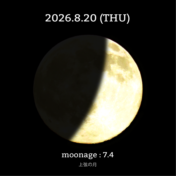 上弦の月-2026年8月20日の月