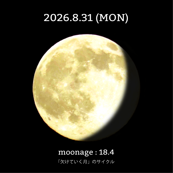 月齢18.4-2026年8月31日の月